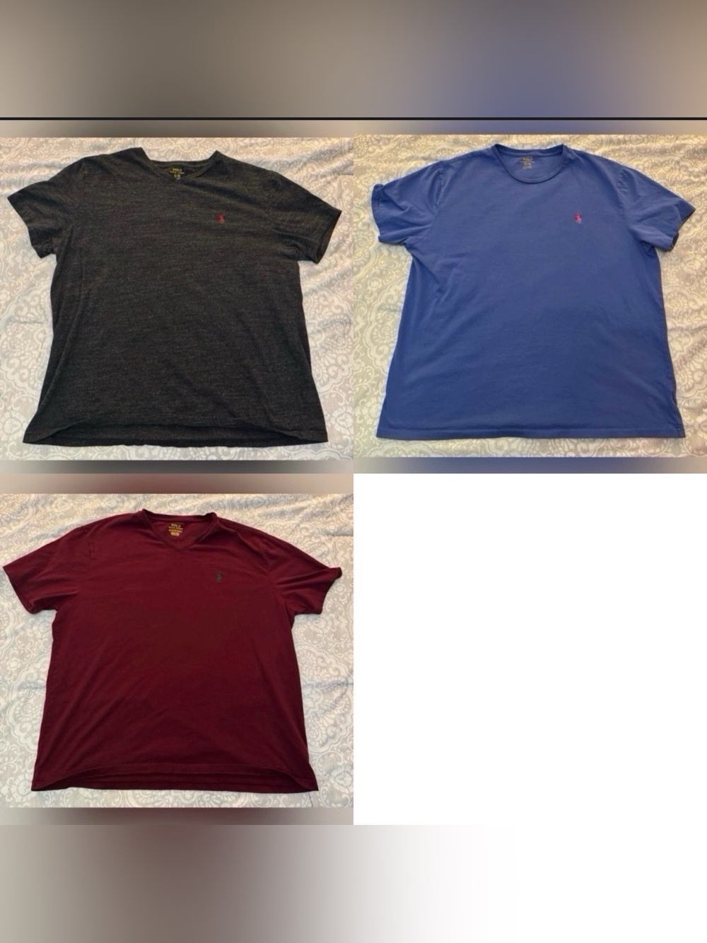 Bundle of 3 | Polo Ralph Lauren Men's Classic-Fit Crew Neck T-Shirt | Men’s XL
